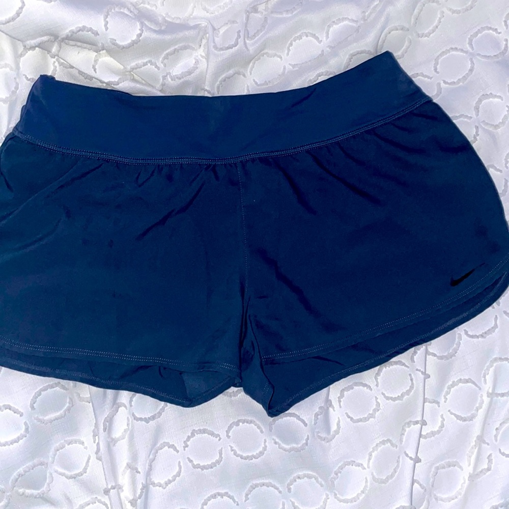 dark grey/blue nike eclipse athletic shorts medium